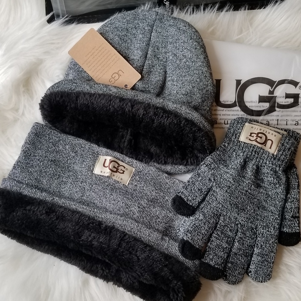 🎁🆕️Hat Scarf Glove UGG Gift Set Fleece Lining - Picture 2 of 7